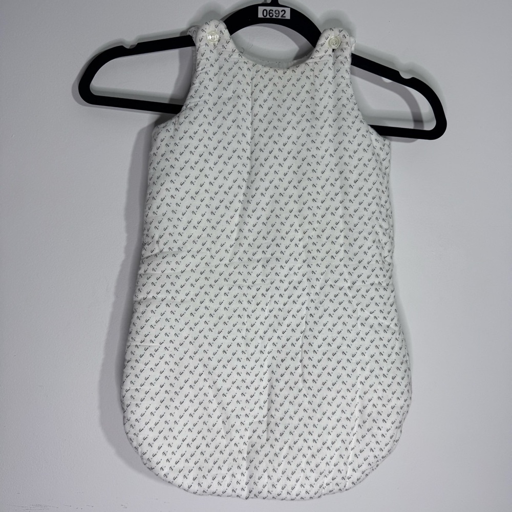 Bonpoint Baby Sleep Sack 0-6M White Cotton Zip Wearable Blanket Luxury